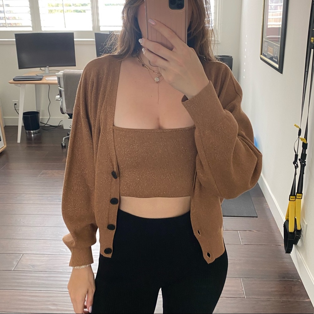 ALC crop tank and sweater set